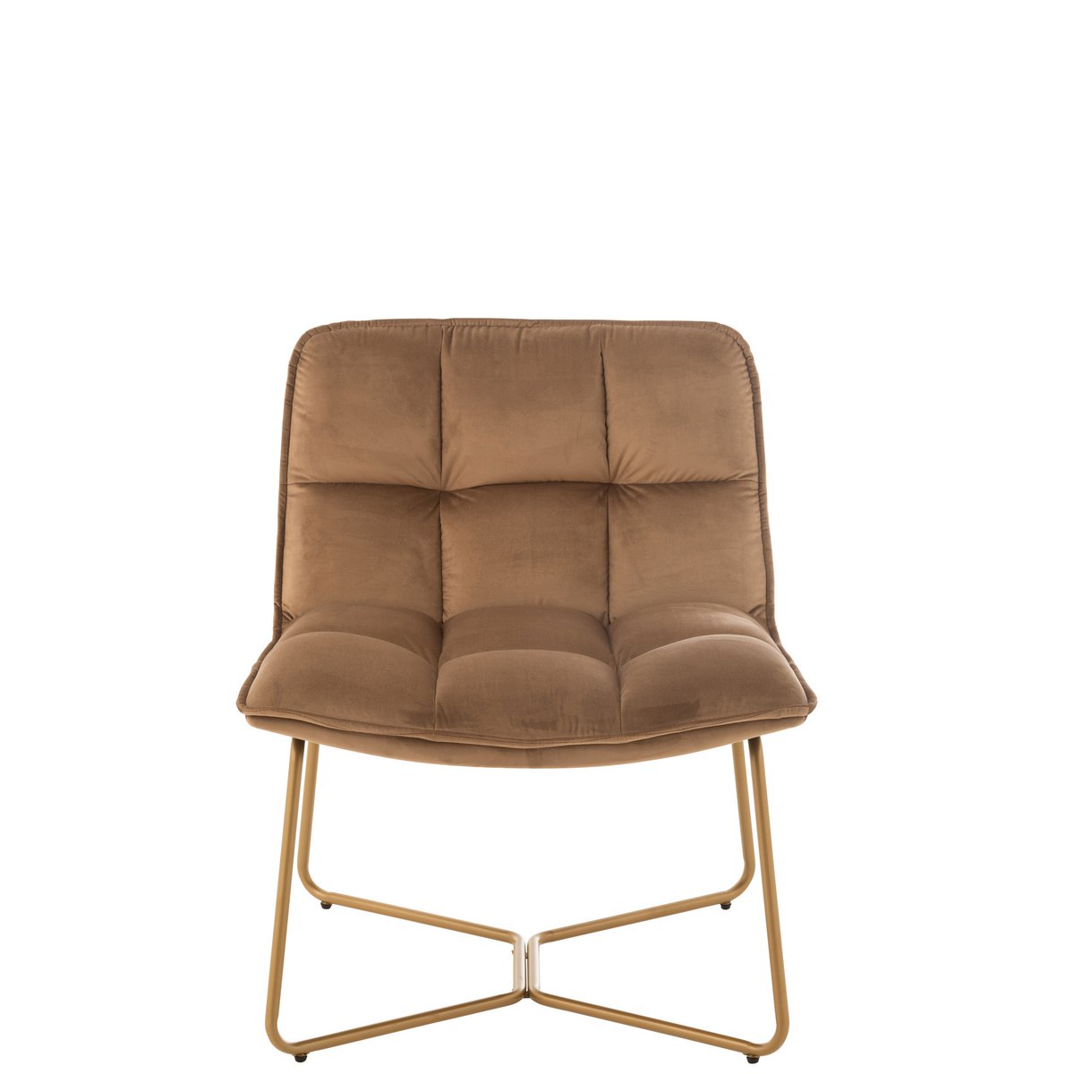 Loungestoel Lisa - metaal/textiel - bruin