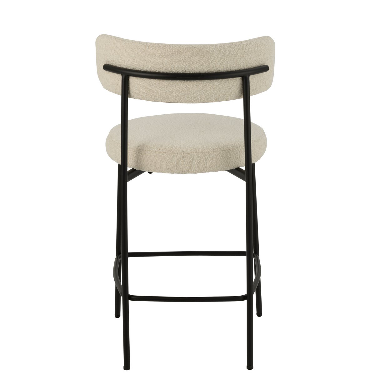 Barstoel Boucle Multiplex/Polyester Wit/Zwart