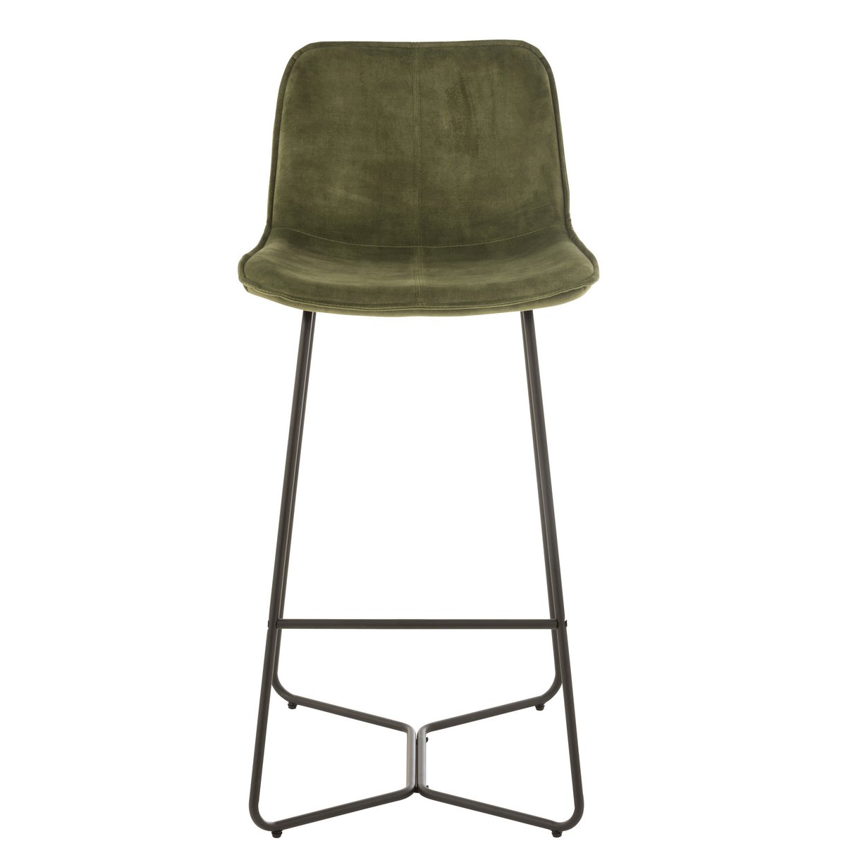 Barstoel Laurent - metaal/textiel - groen (103cm hoog)