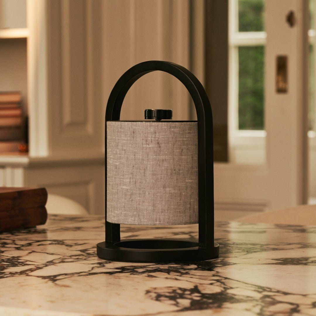 River Black & Gray Wooden oplaadbare lamp