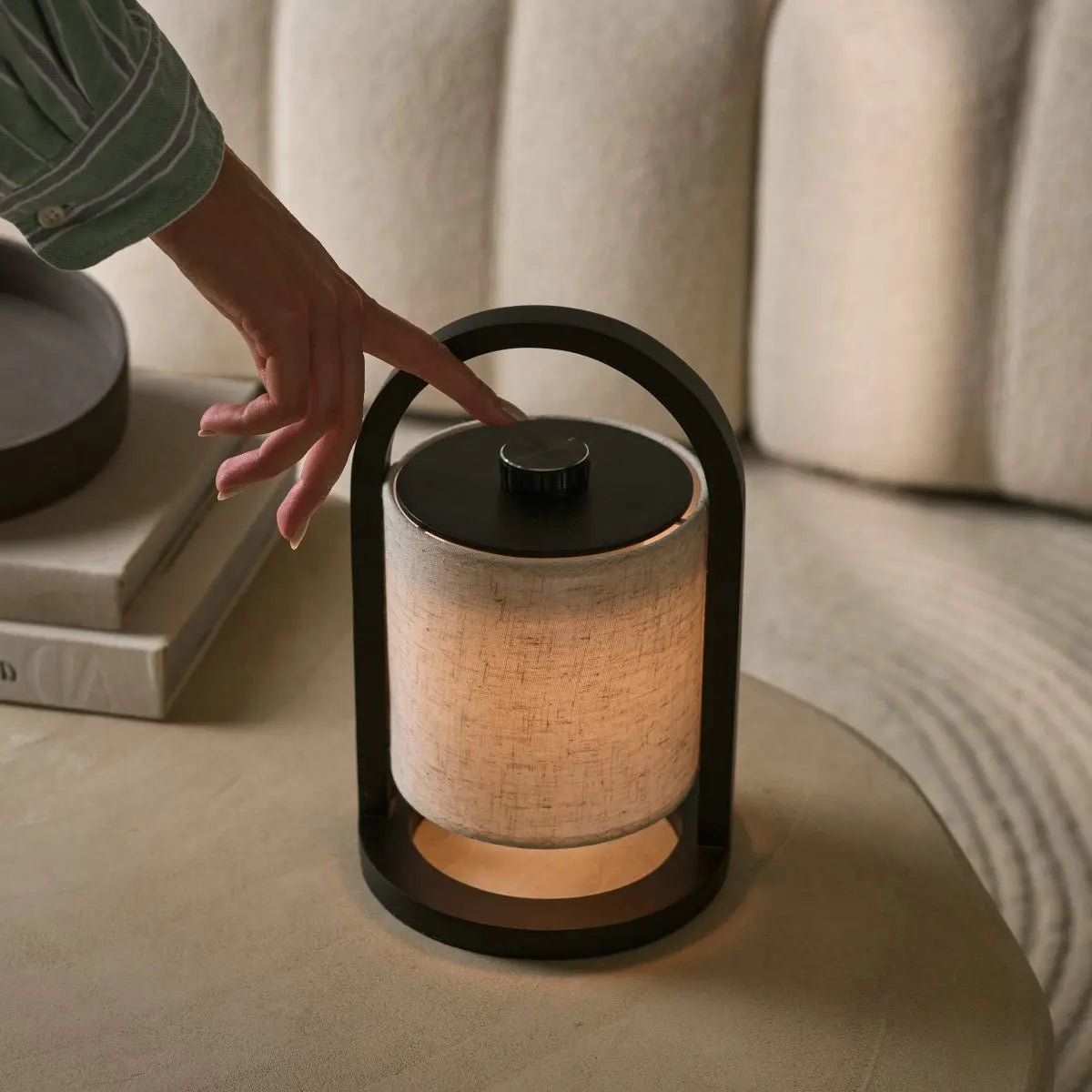 River Black draadloze houten lamp – Oplaadbaar en dimbaar