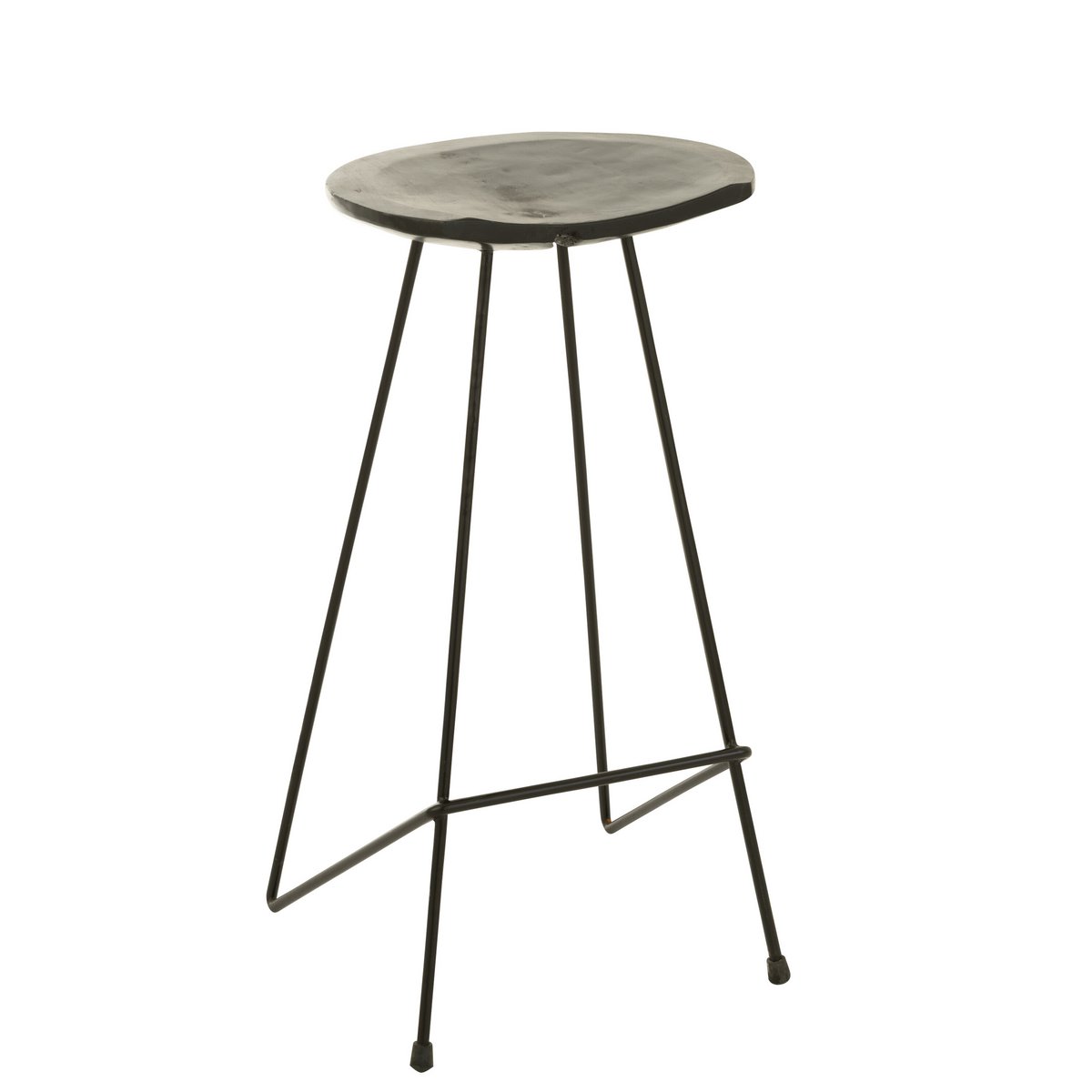 Barstoel Teak Hout/Ijzer Zwart