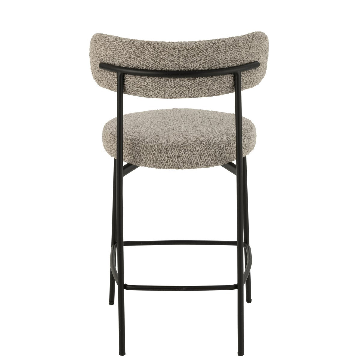 Barstoel Boucle Multiplex/Polyester Grijs/Zwart