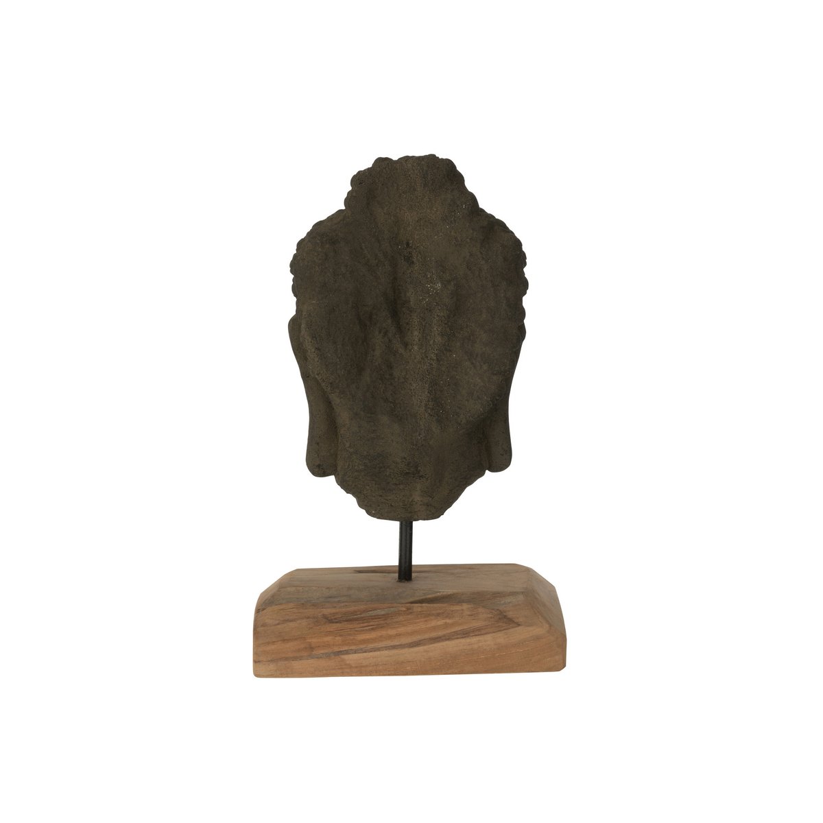 Decoratie Hoofd Teakhout/Cement Zwart/Naturel