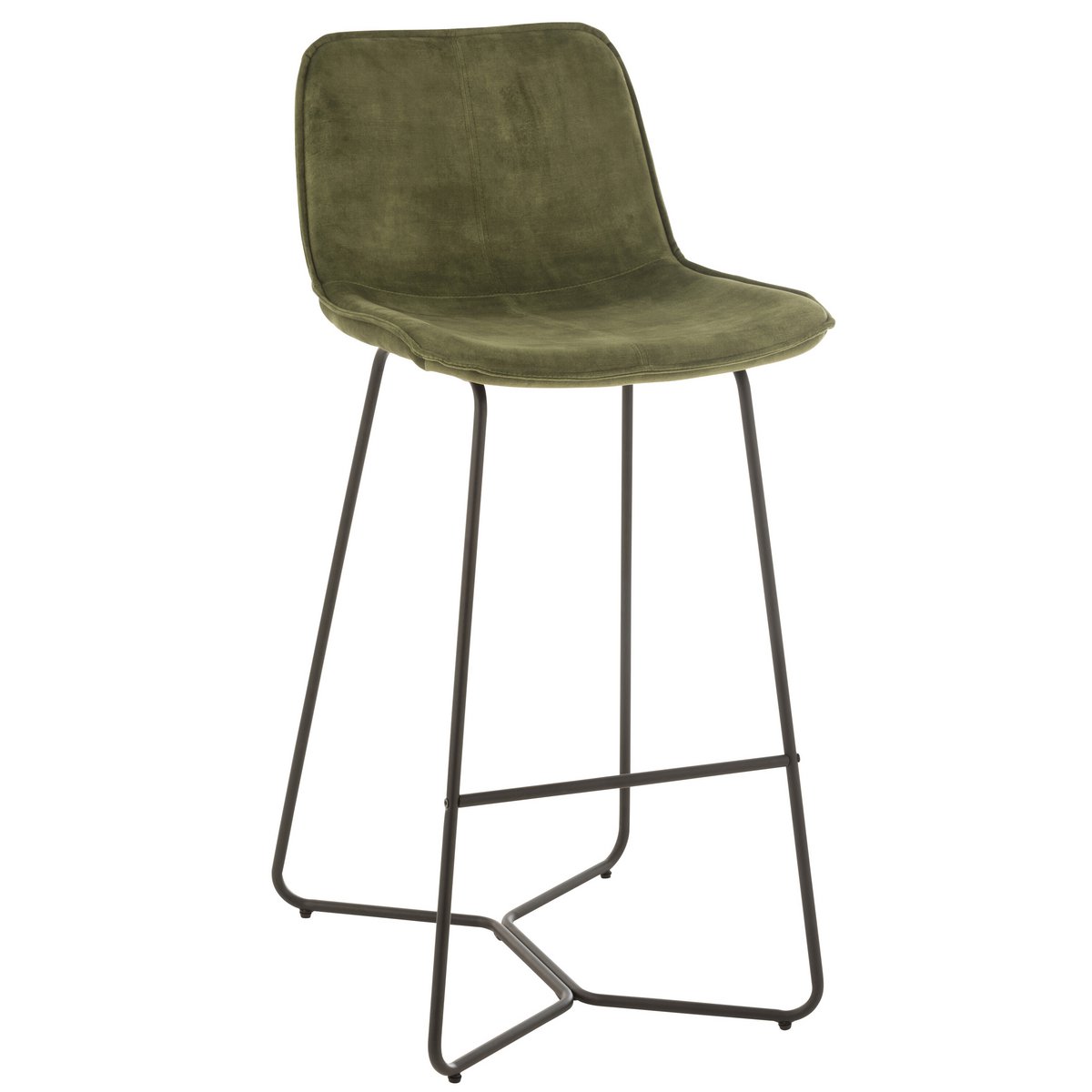 Barstoel Laurent - metaal/textiel - groen (103cm hoog)