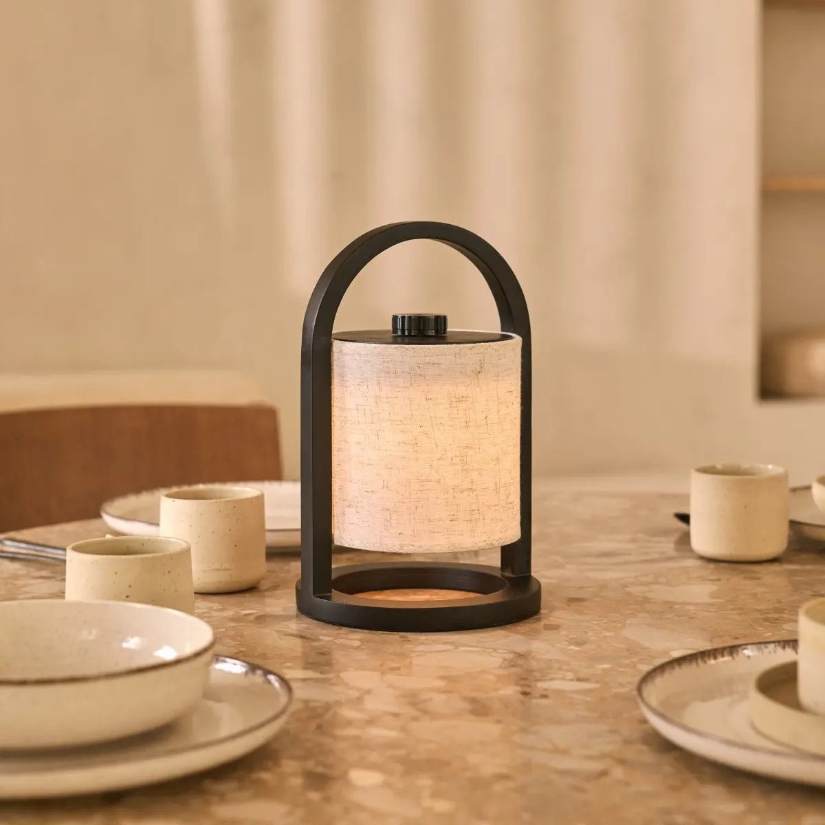 River Black draadloze houten lamp – Oplaadbaar en dimbaar