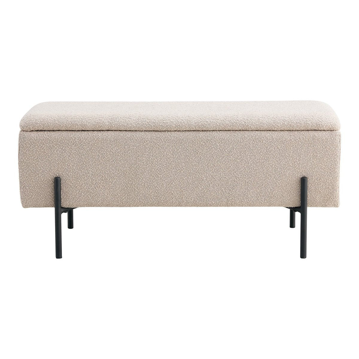 Watford Bank - Beige, Bouclé, met opbergruimte