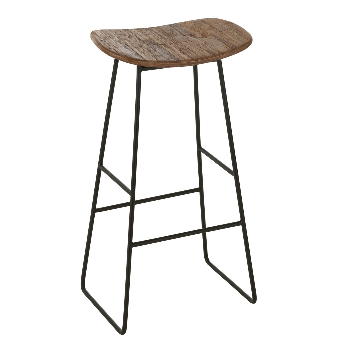 Teak barkruk (74cm hoog)