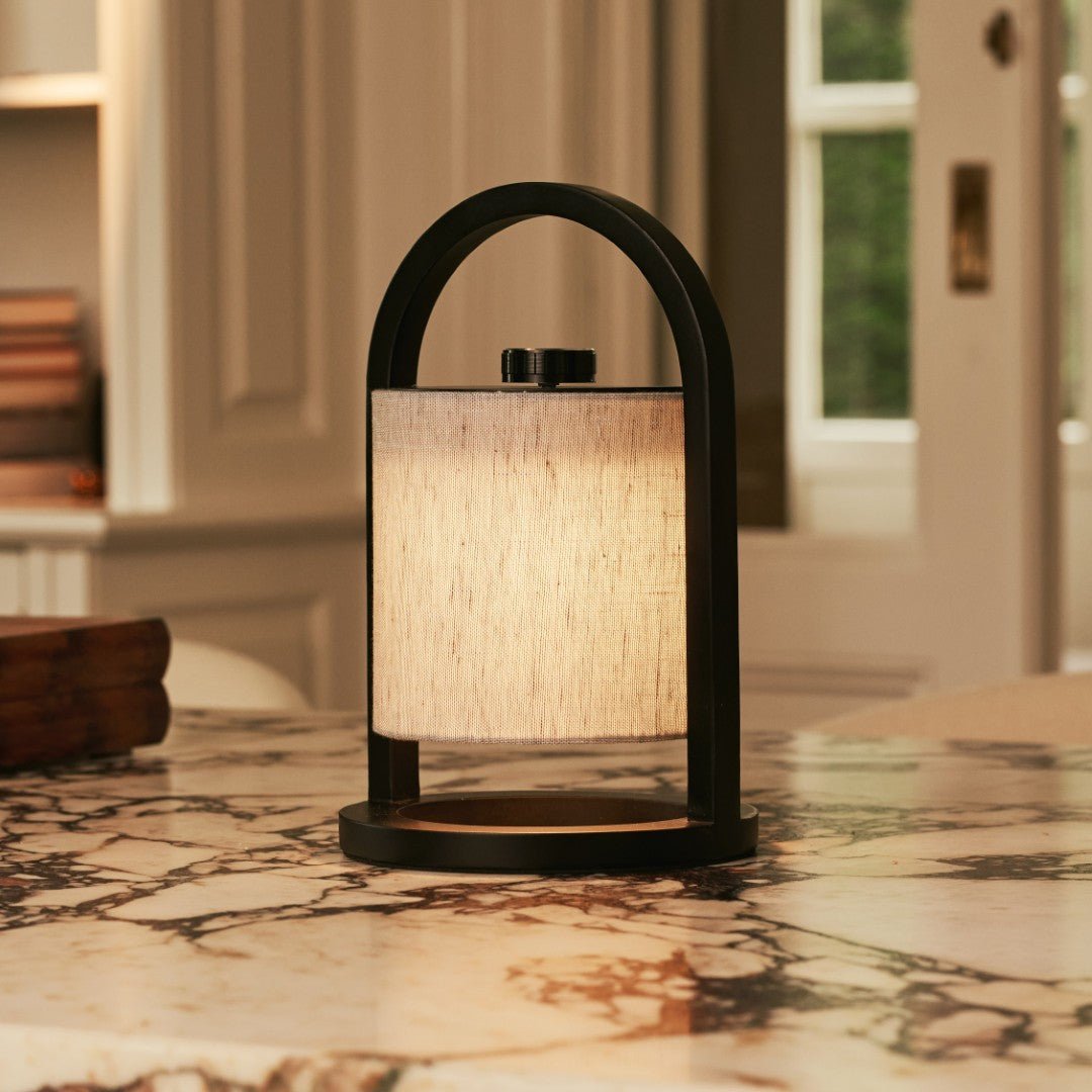 River Black draadloze houten lamp – Oplaadbaar en dimbaar