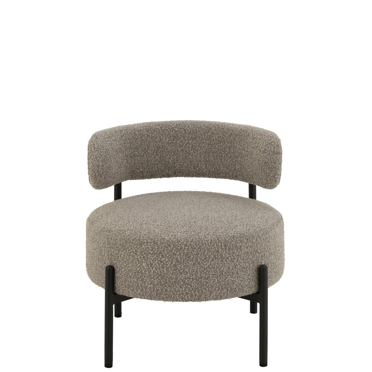 Loungestoel Boucle Multiplex/Polyester Grijs/Zwart