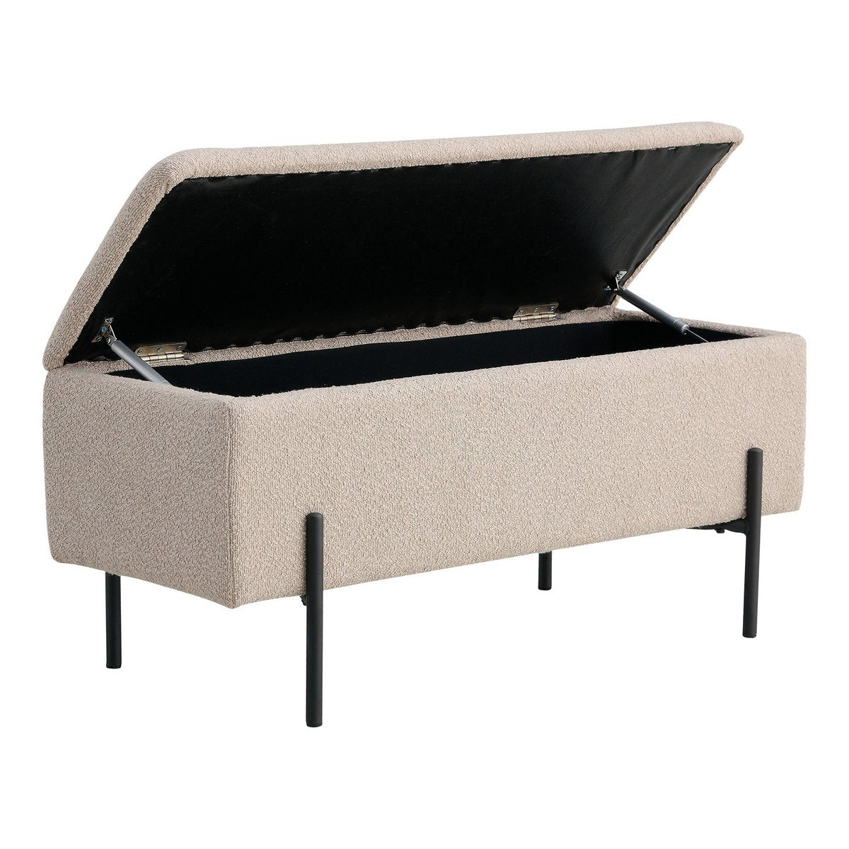 Watford Bank - Beige, Bouclé, met opbergruimte