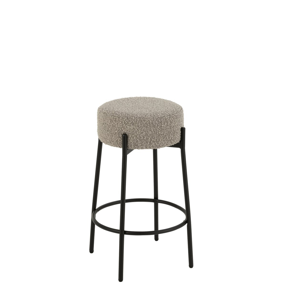 Barkruk Boucle Multiplex/Polyester Grijs/Zwart