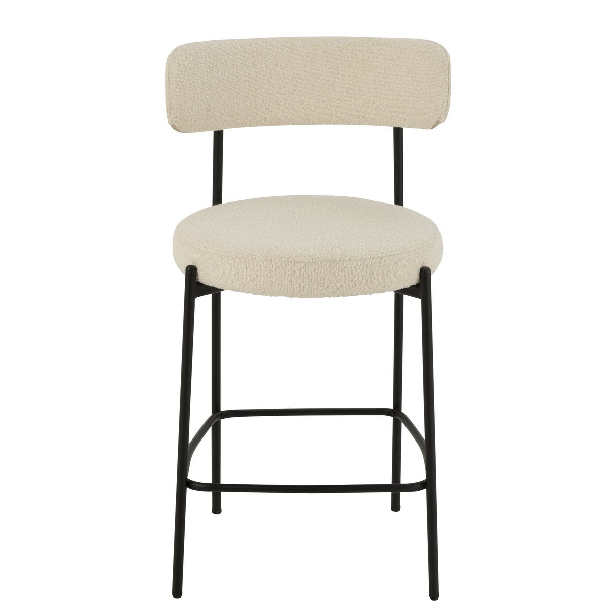 Barstoel Boucle Multiplex/Polyester Wit/Zwart