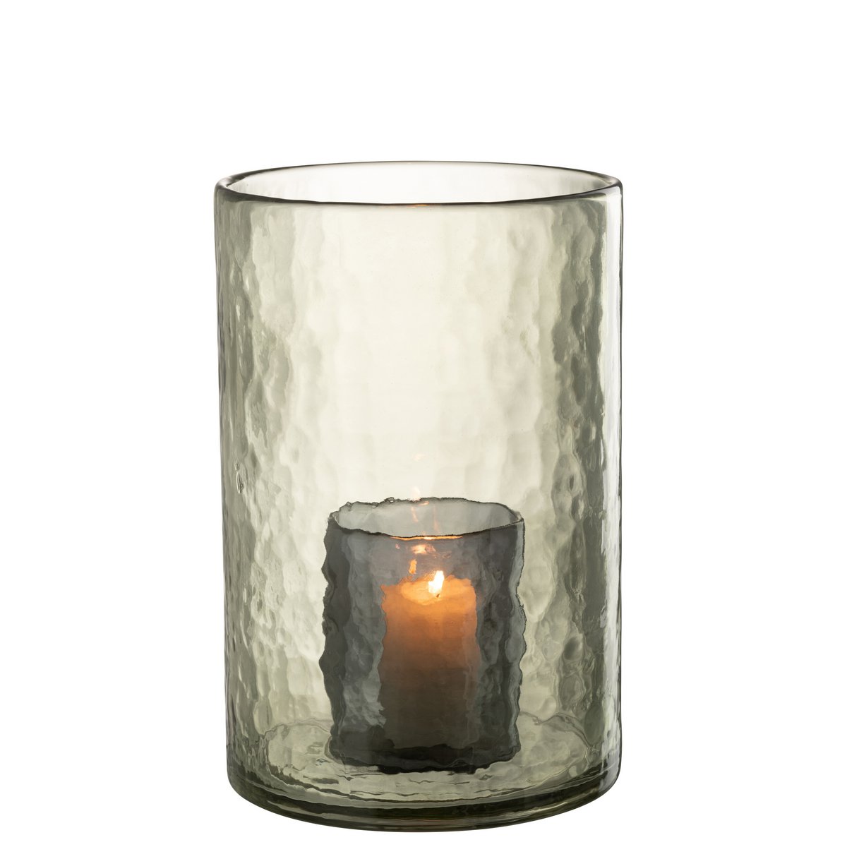 Windlicht Dubbel Glas Groen Large