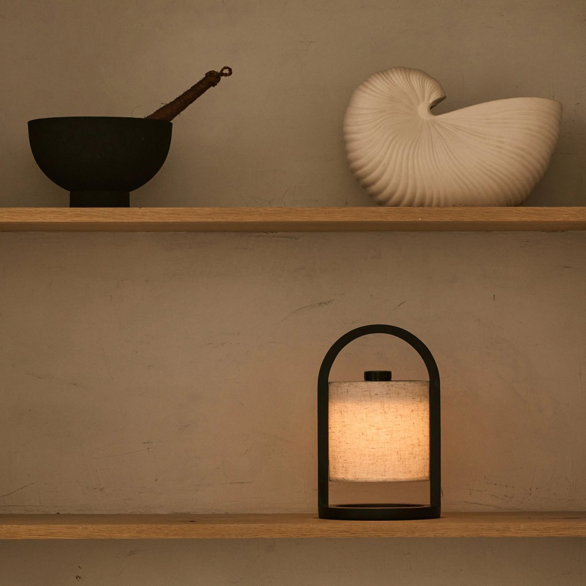 River Black draadloze houten lamp – Oplaadbaar en dimbaar
