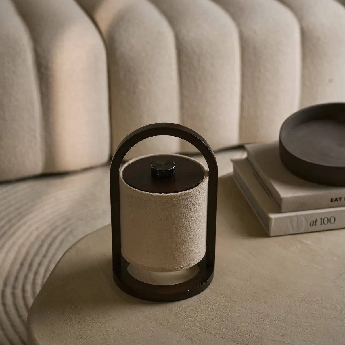 River Donkerbruine Draadloze Houten Lamp – 100 uur batterij & Dimbaar