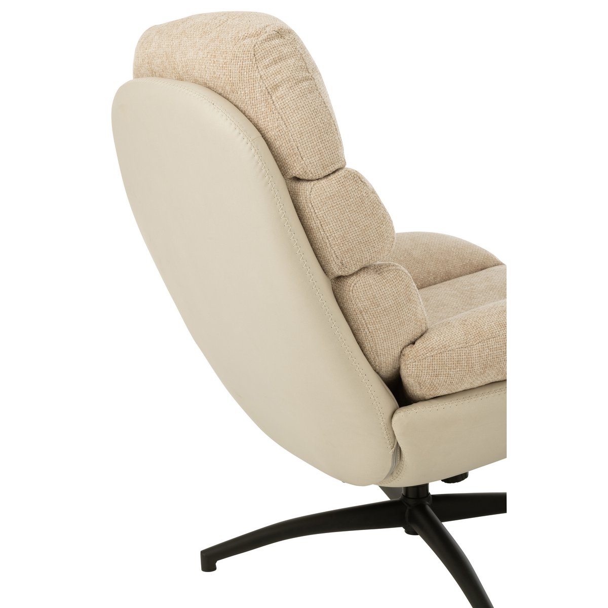Relax Zetel + Voetbank Metaal/Multiplex Grijs/Zwart