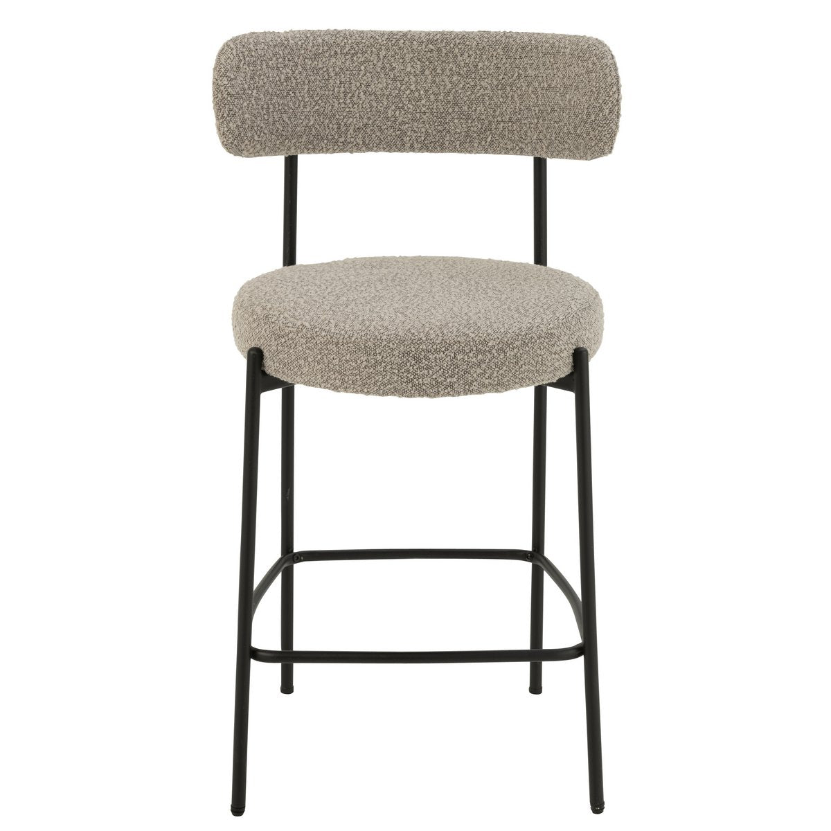 Barstoel Boucle Multiplex/Polyester Grijs/Zwart