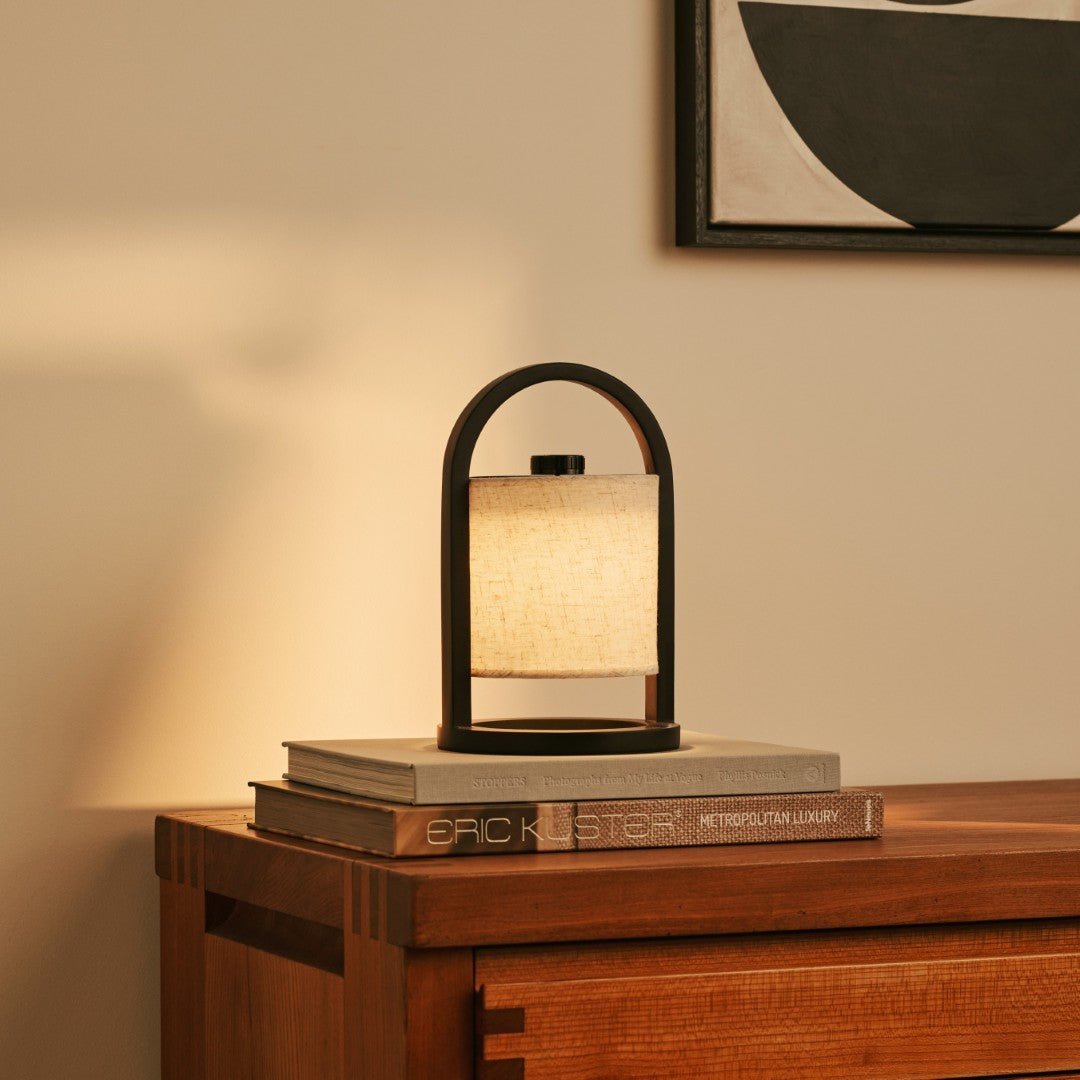 River Black draadloze houten lamp – Oplaadbaar en dimbaar