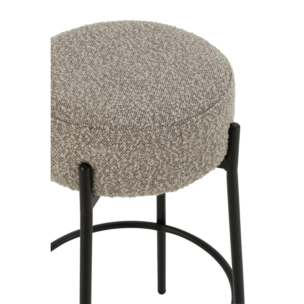 Barkruk Boucle Multiplex/Polyester Grijs/Zwart