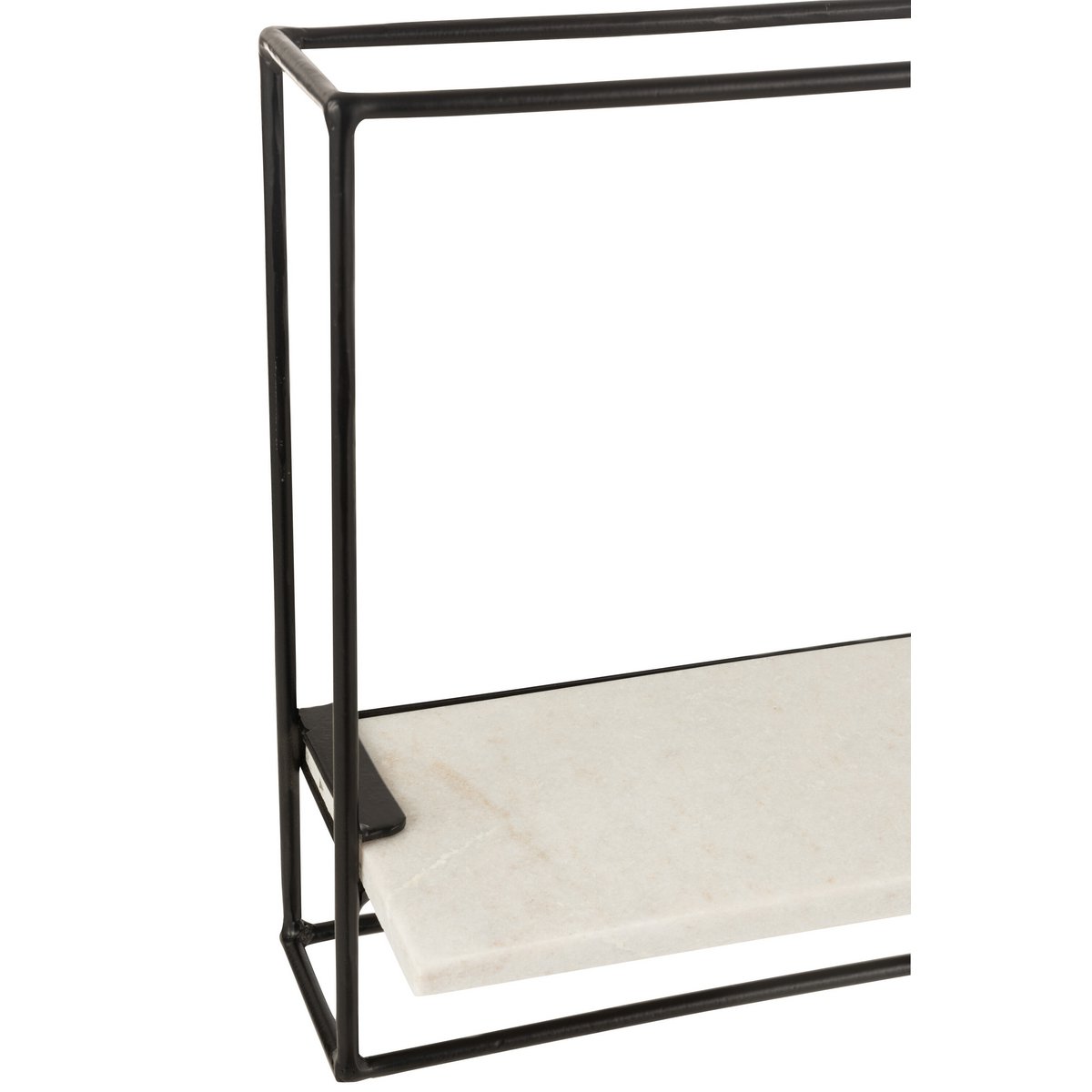Muurrek 1 plank - ijzer/marmer - zwart/wit - small