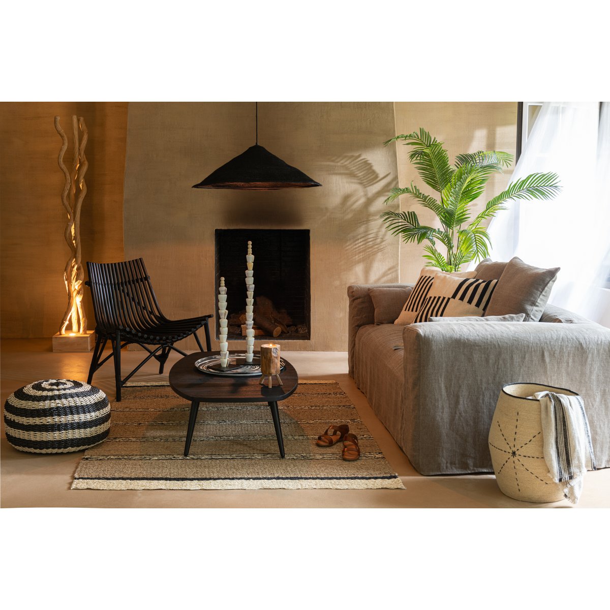 Salontafel Rechthoekig - hout - zwart