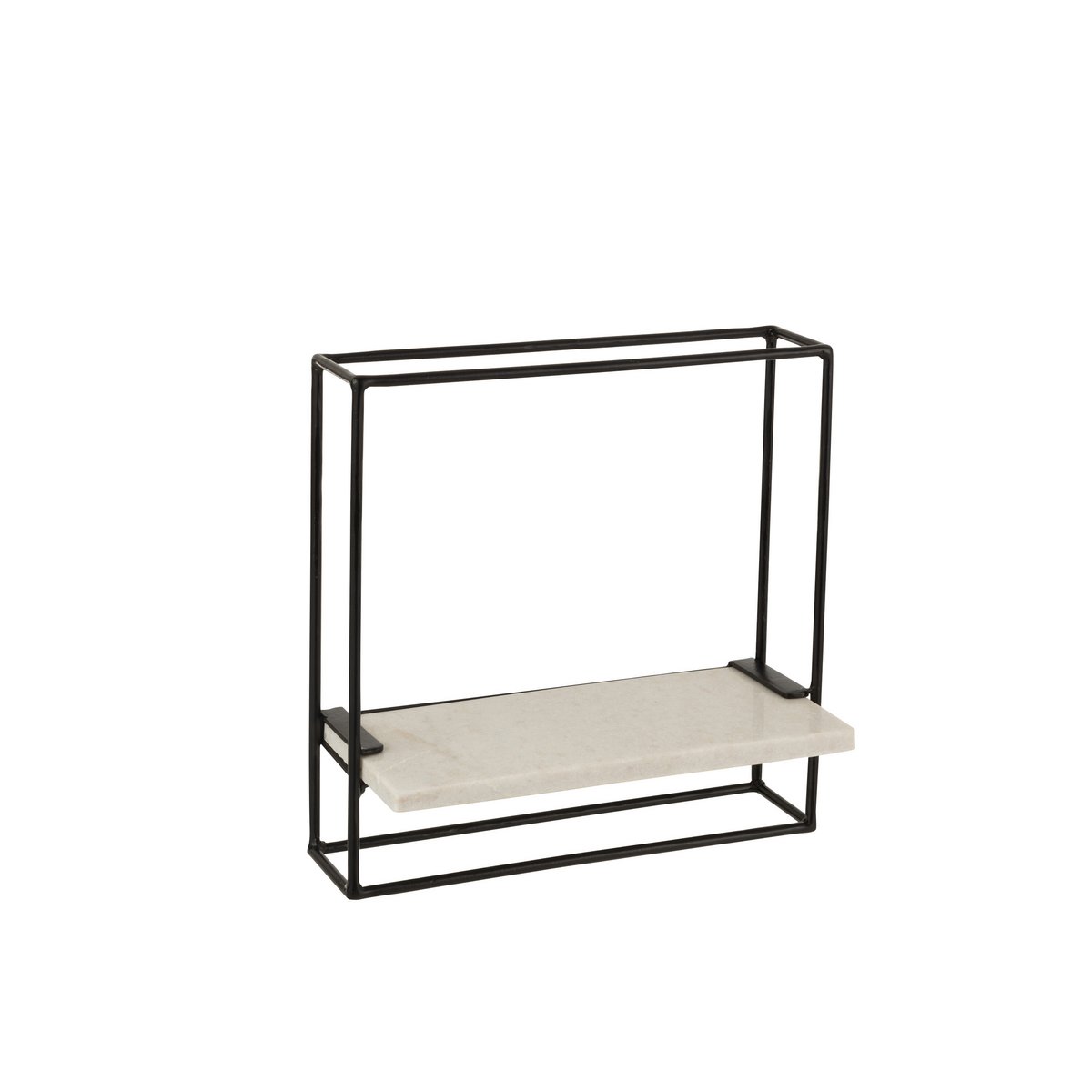 Muurrek 1 plank - ijzer/marmer - zwart/wit - small