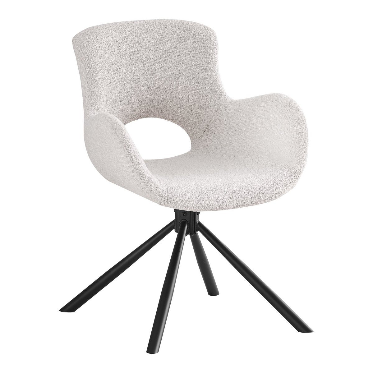 Amorim Eetkamerstoel - Gebroken wit, Bouclé, Draaibaar