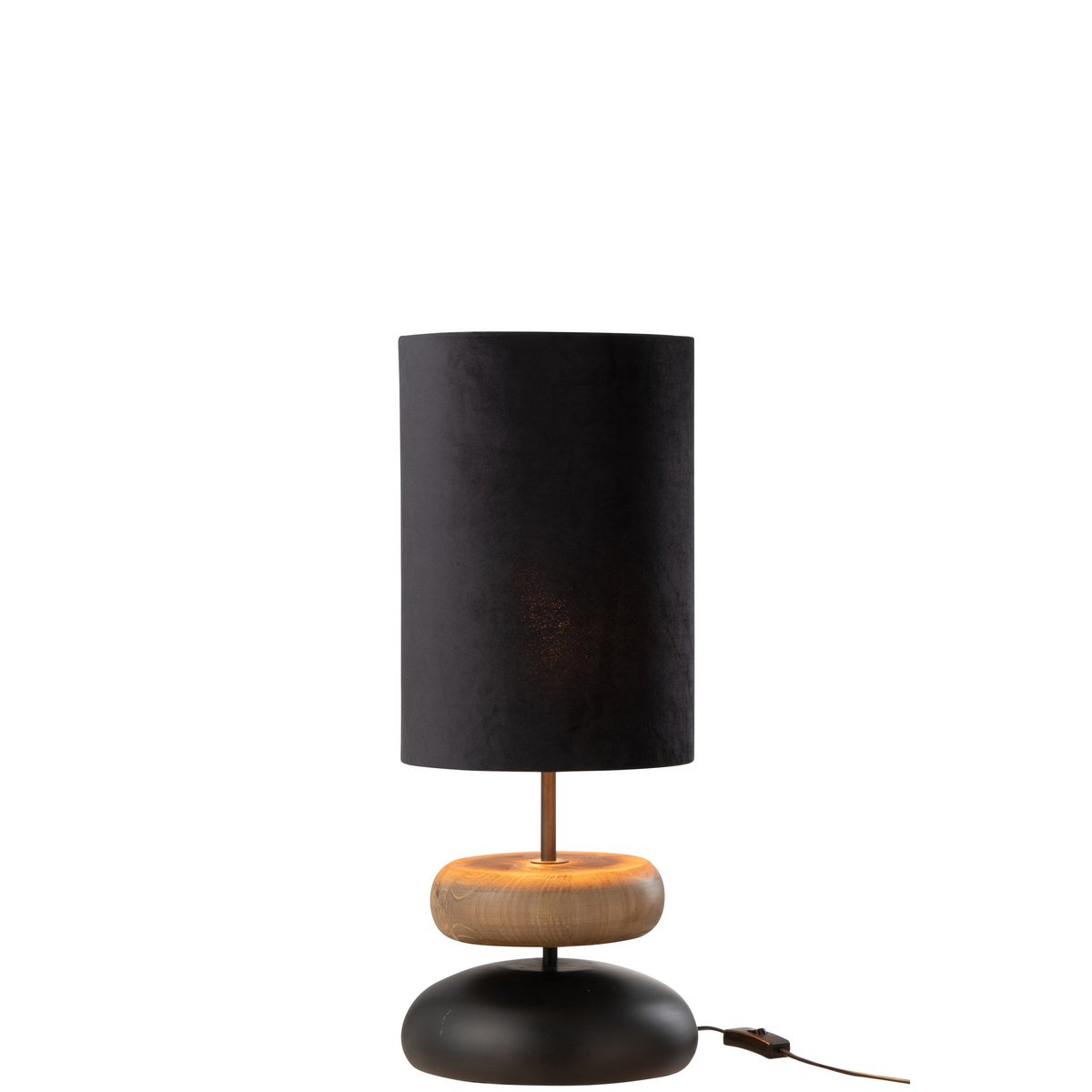 Lamp Jade Ijzer/Dennenhout Zwart/Naturel