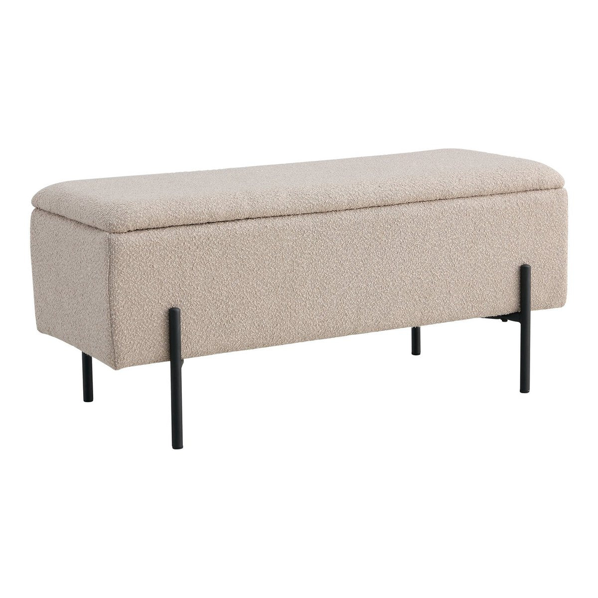 Watford Bank - Beige, Bouclé, met opbergruimte