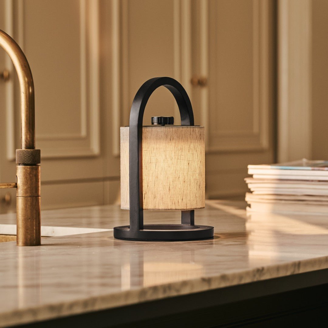 River Black & Gray Wooden oplaadbare lamp