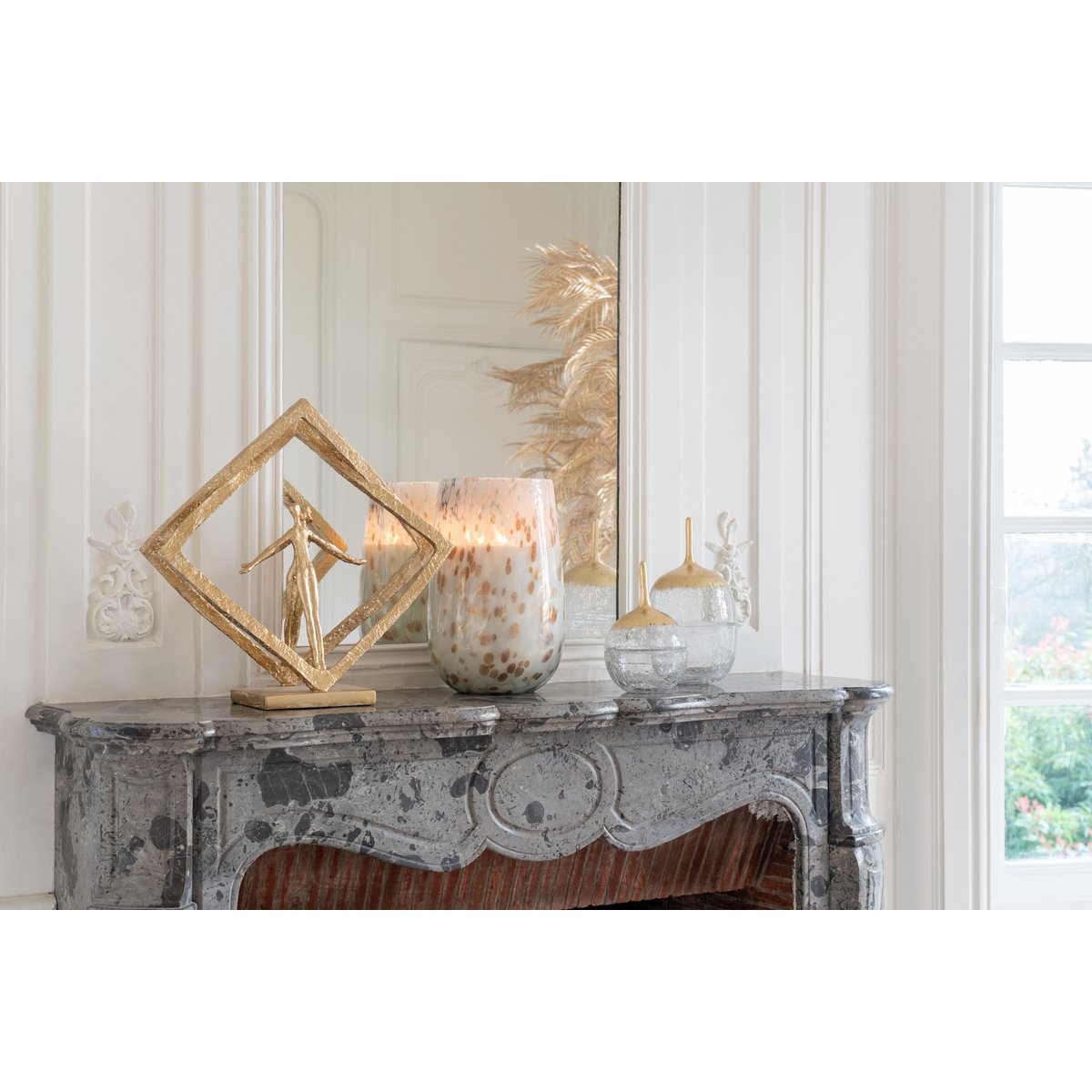 Koppel In Raam Modern Resine Goud