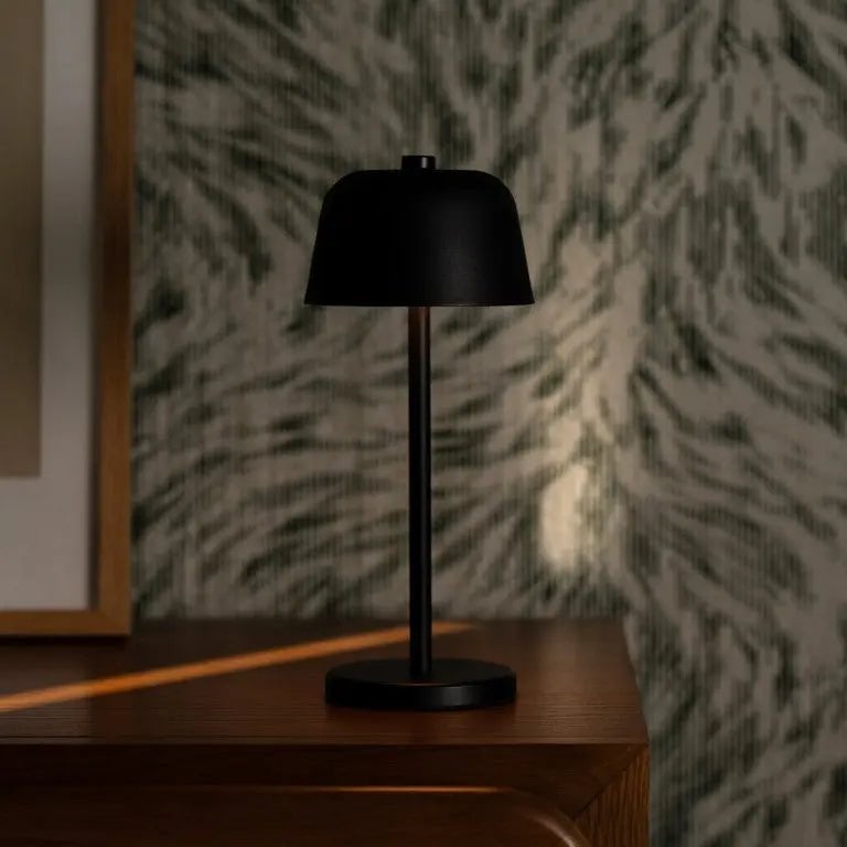 Anton Zwarte Oplaadbare Tafellamp | Stijlvolle en draadloze verlichting