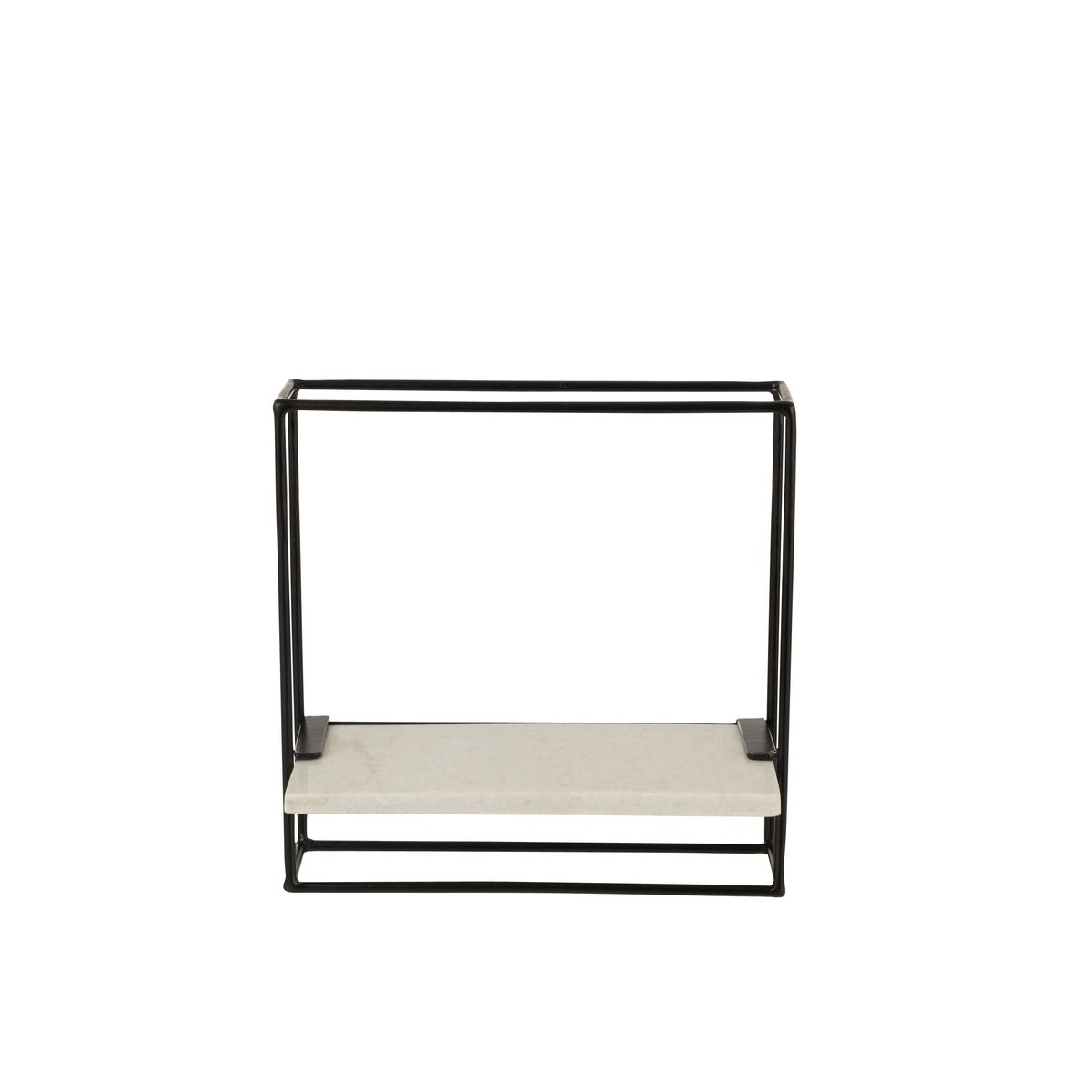 Muurrek 1 plank - ijzer/marmer - zwart/wit - small
