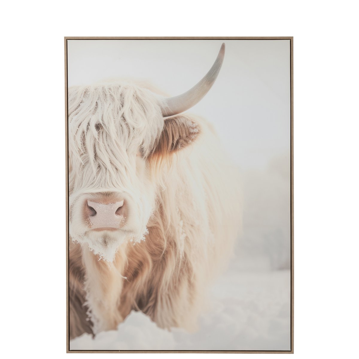 Wanddecoratie Yak Hoofd Hout/Polyresin Wit/Beige