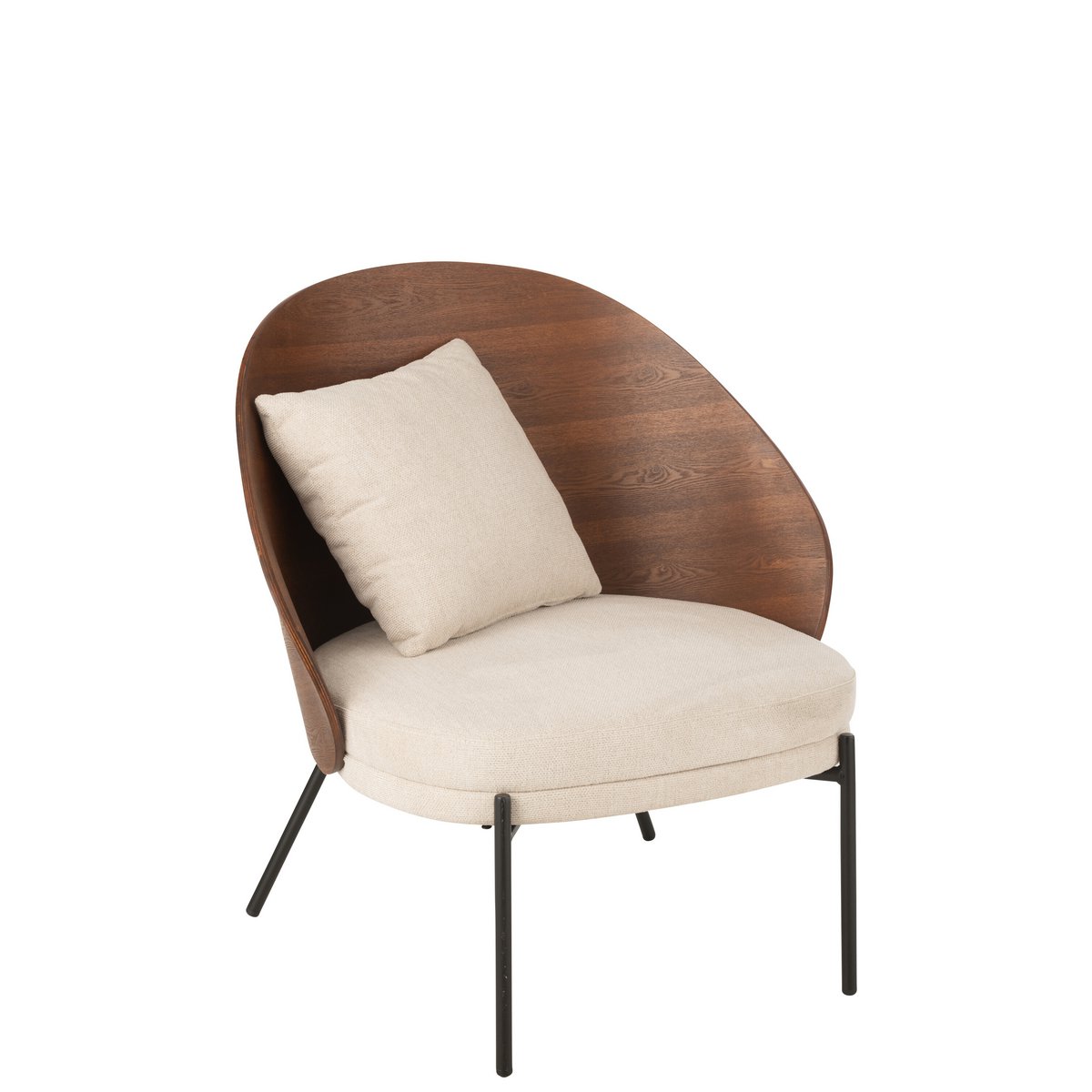 Loungestoel Multiplex/Metaal Bruin/Beige