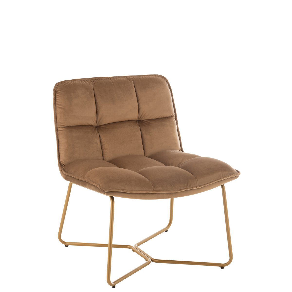 Loungestoel Lisa - metaal/textiel - bruin