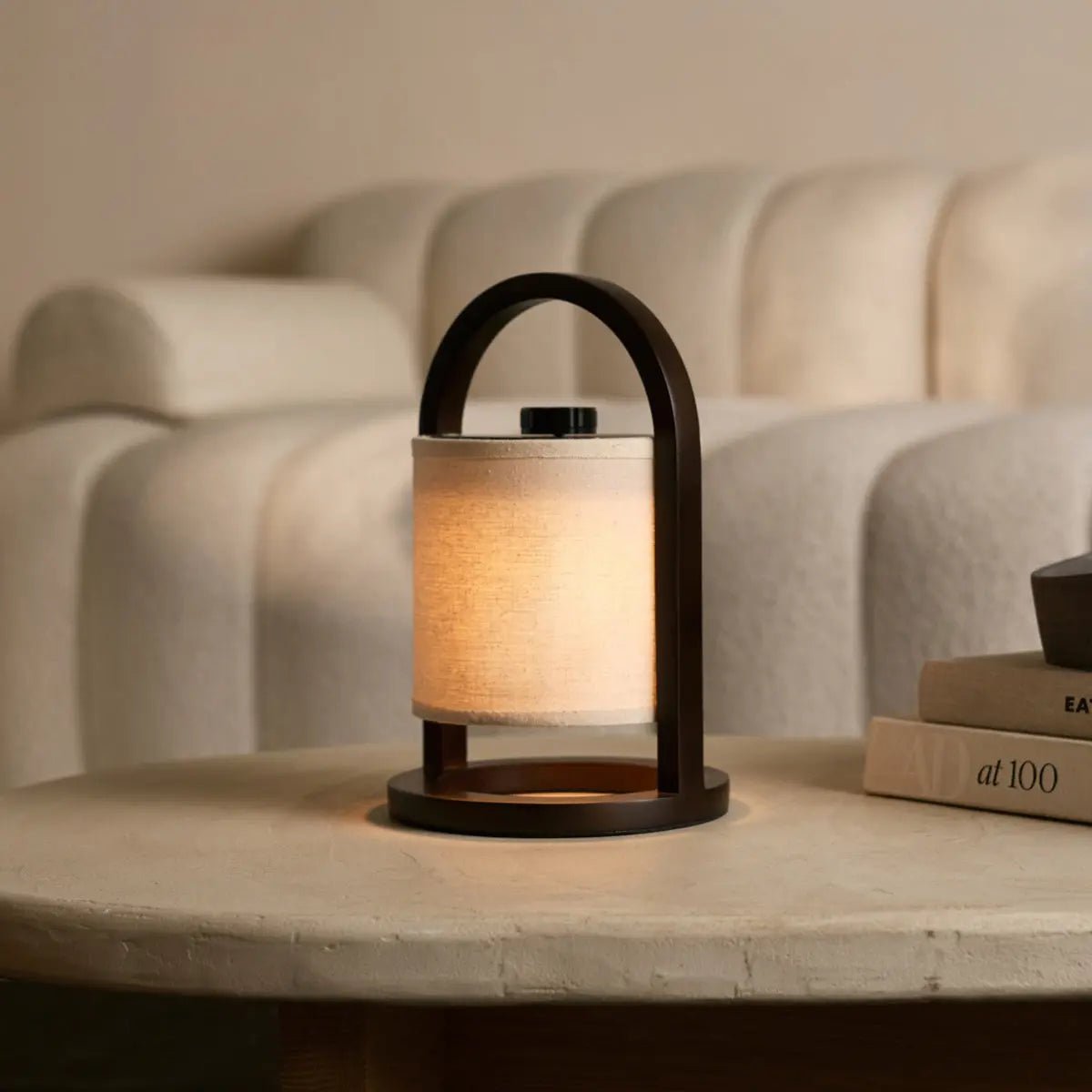 River Donkerbruine Draadloze Houten Lamp – 100 uur batterij & Dimbaar