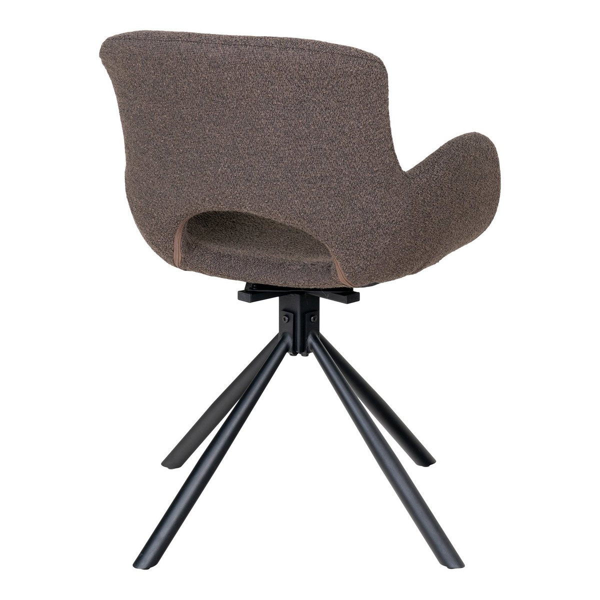 Amorim Eetkamerstoel - Paddestoel Bouclé, Zwart Draaivoet