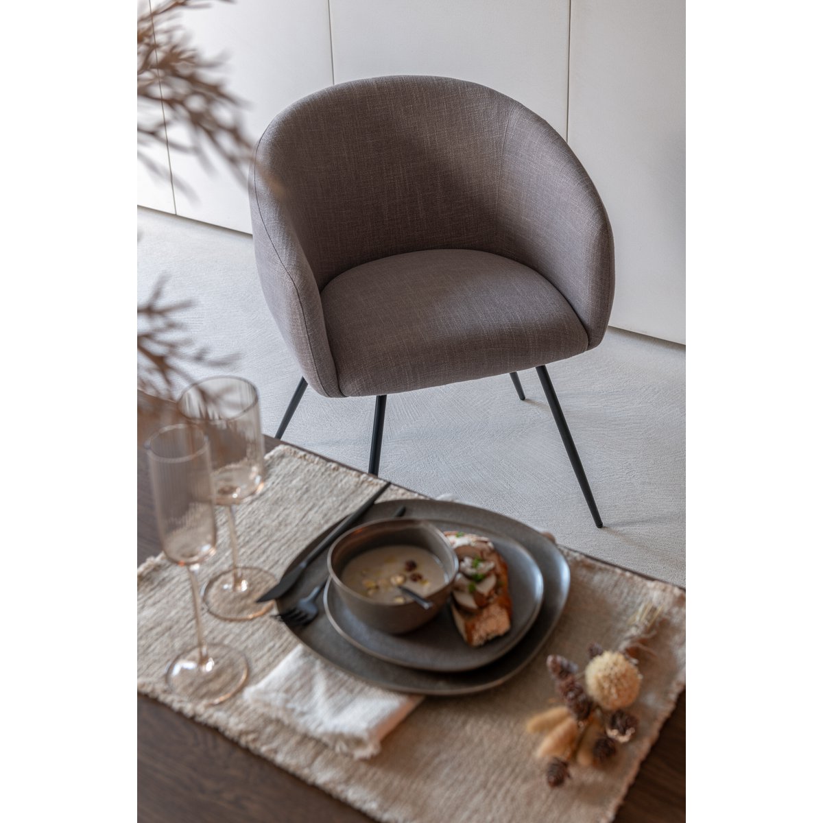 Stoel Wales Staal/Schuim Taupe