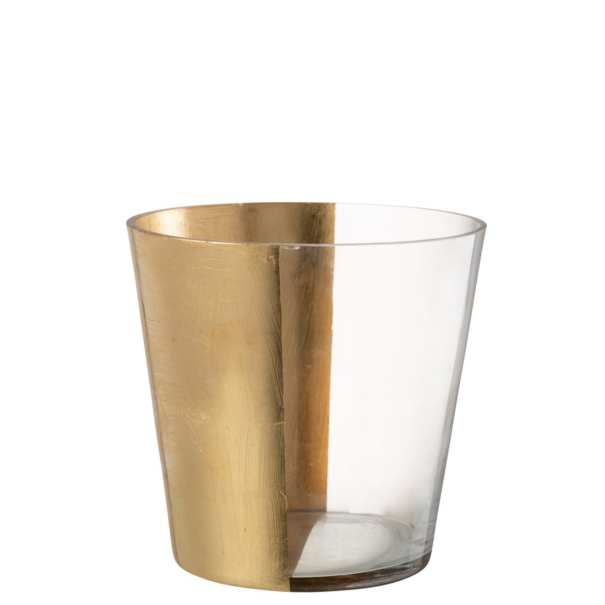 Windlicht Boe Glas Transparant/Goud Large