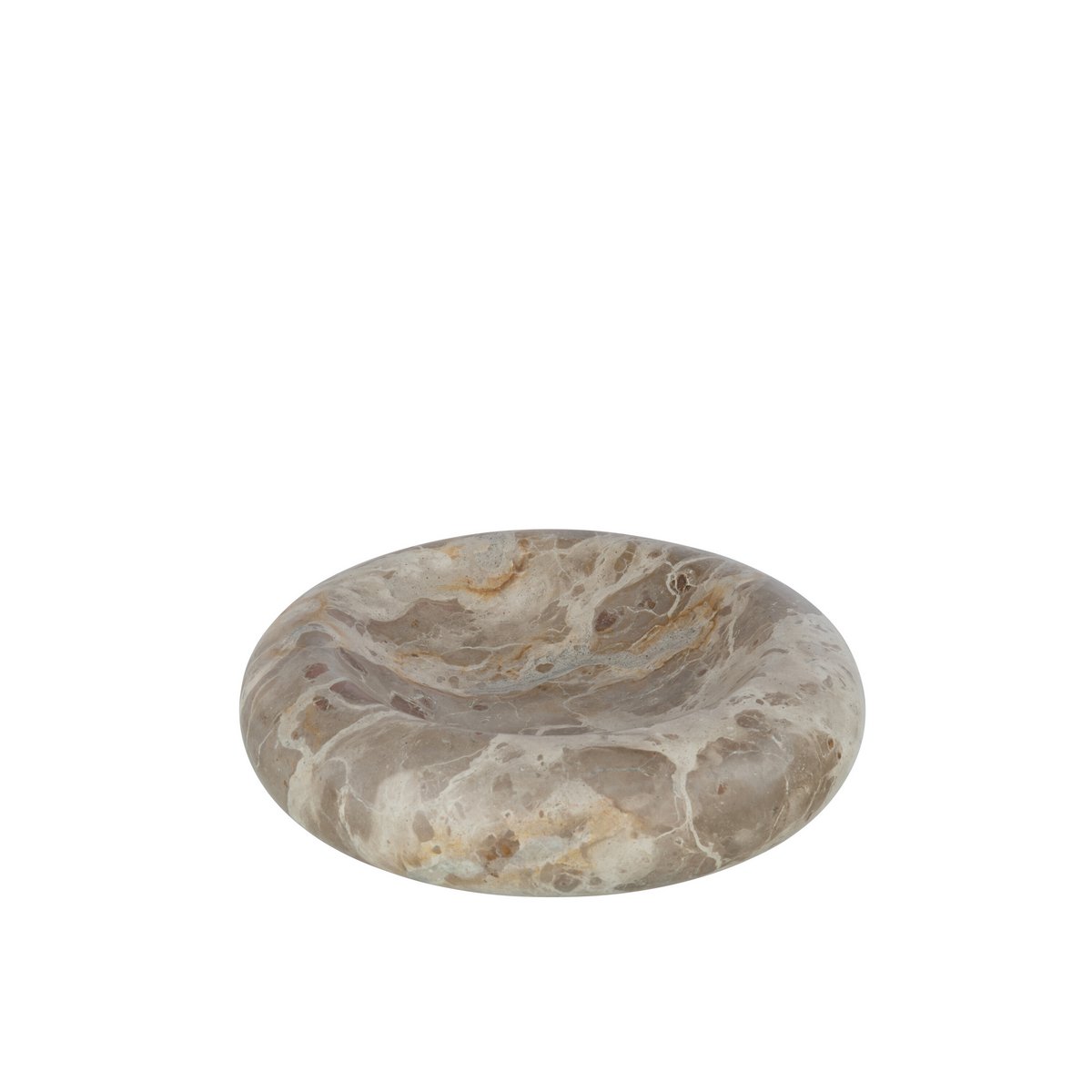 Kom Rond Laag Marmer - steen - beige - large