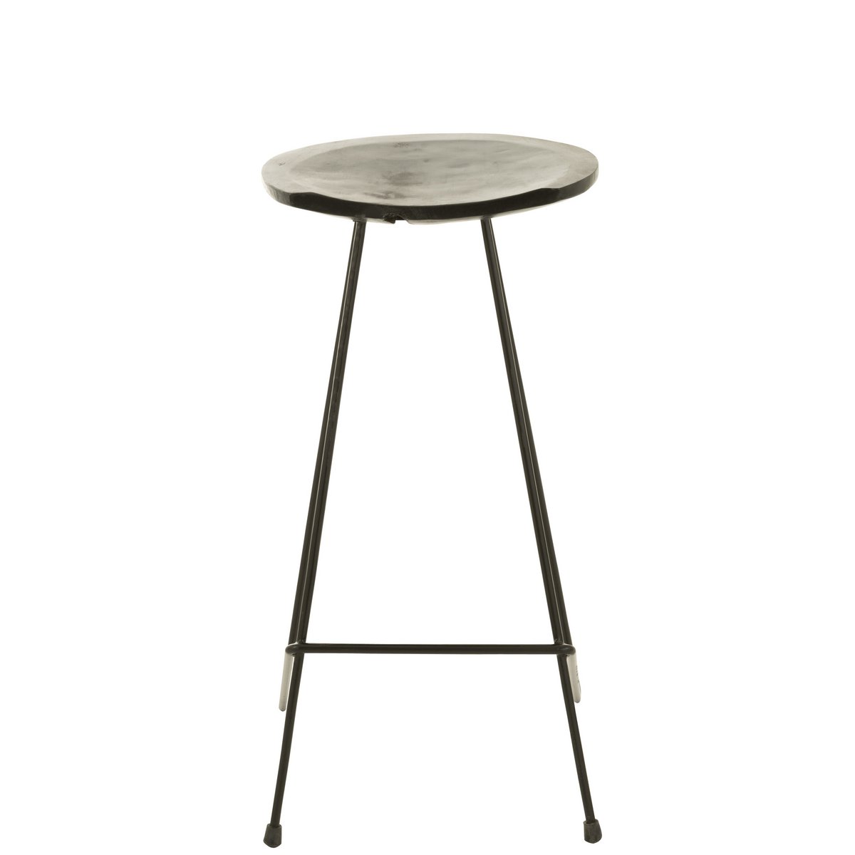 Barstoel Teak Hout/Ijzer Zwart