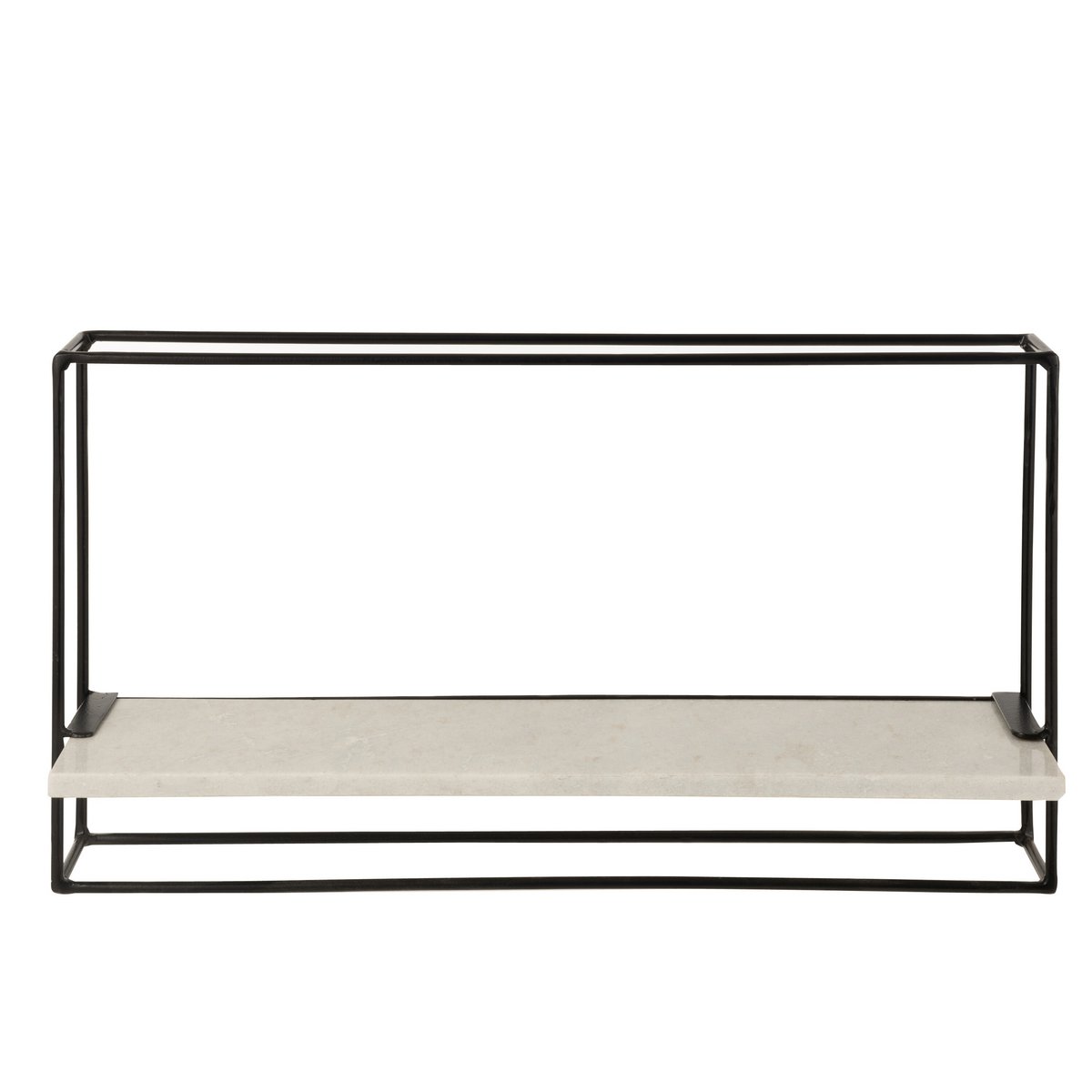 Muurrek 1 Plank Ijzer/Marmer Zwart/Wit Large