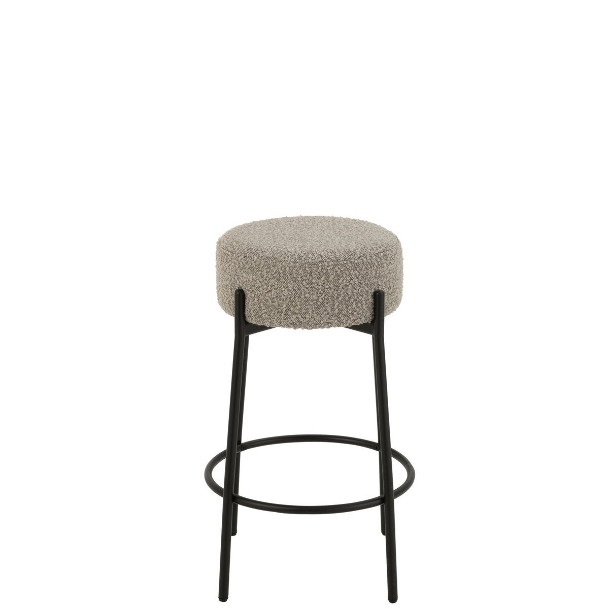 Barkruk Boucle Multiplex/Polyester Grijs/Zwart