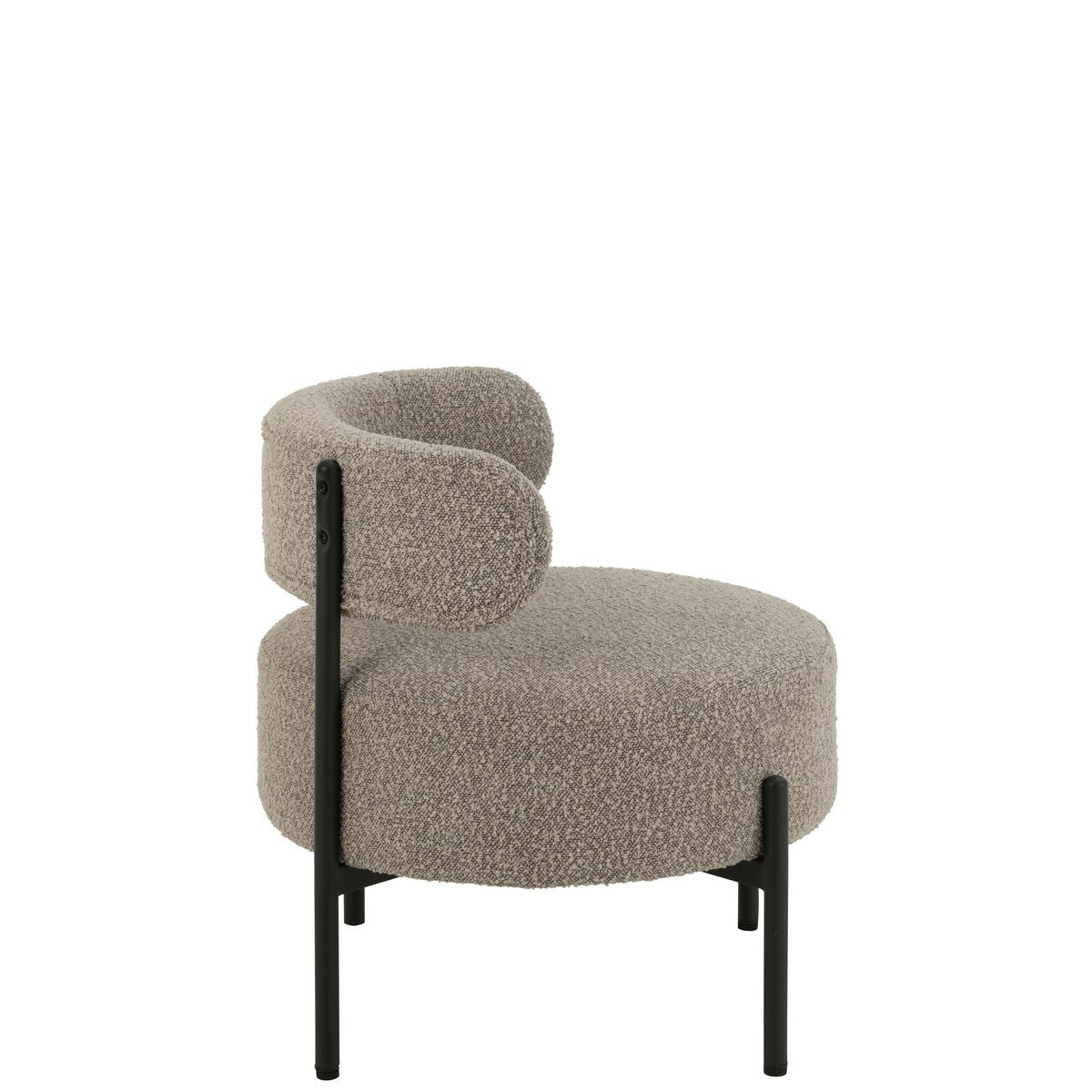 Loungestoel Boucle Multiplex/Polyester Grijs/Zwart