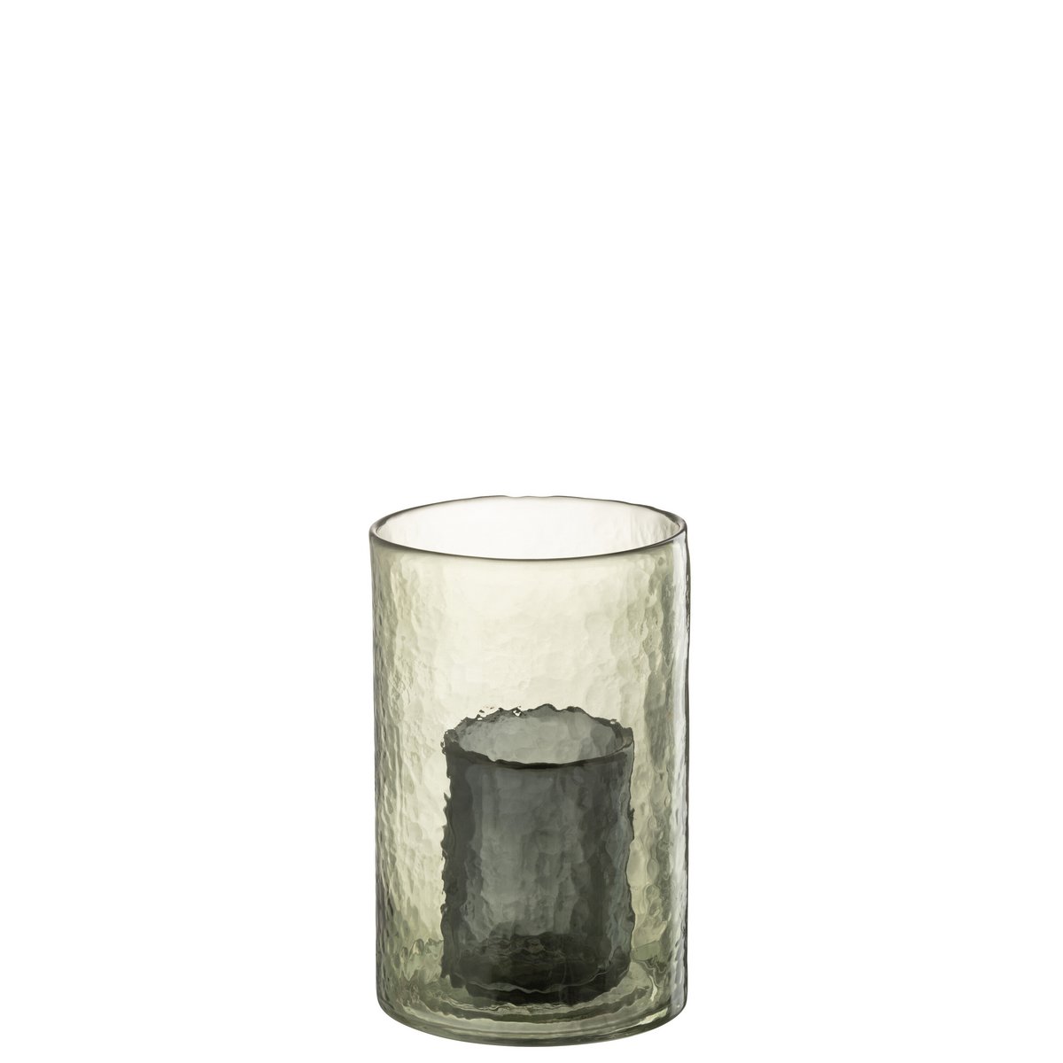 Theelichthouder Dubbel Glas Groen Small