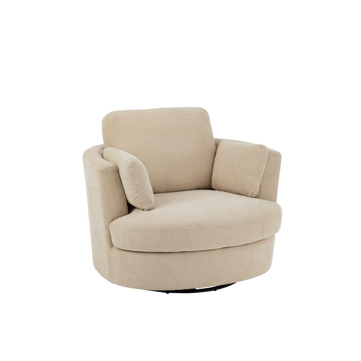Loungestoel Swiv Populierenhout/Schuime Beige