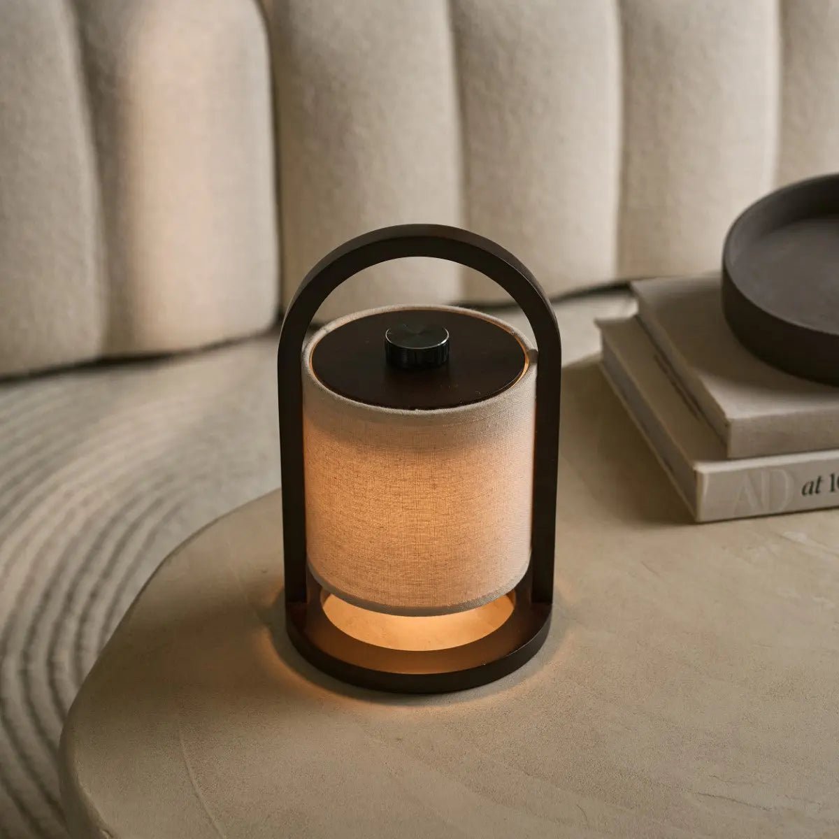 River Donkerbruine Draadloze Houten Lamp – 100 uur batterij & Dimbaar