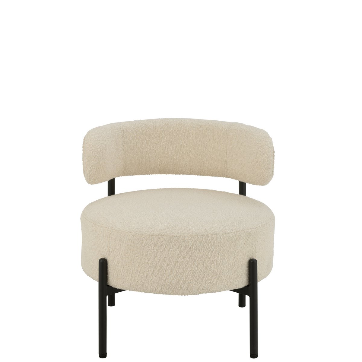 Loungestoel Boucle Multiplex/Polyester Wit/Zwart